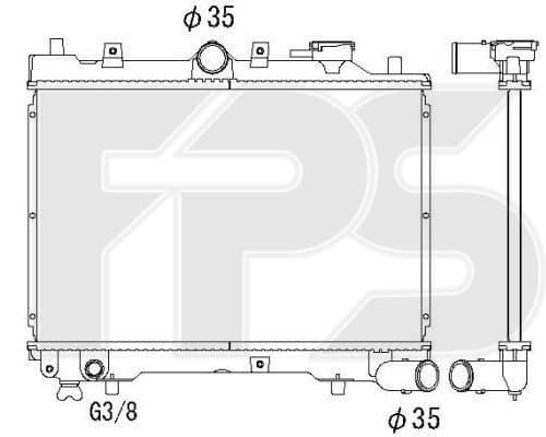 Радіатор Охолодження Mazda 323 1985-1989, B30815201, E35615200A, E35815200B, E35815200C, E36015200A, E36015200B, E5D915200B