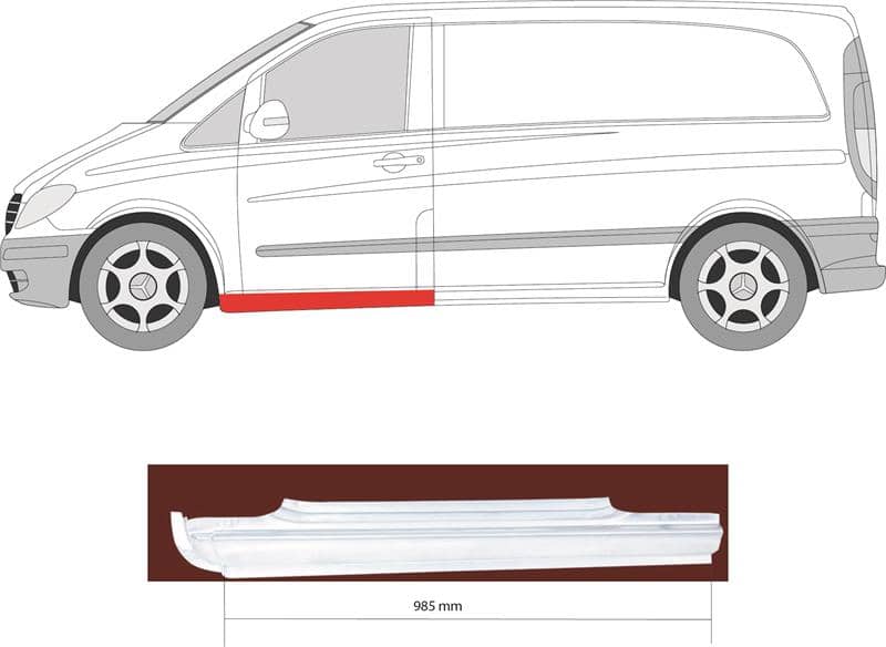Ремчастина Металева Передня Ліва Mercedes-Benz Viano 2003-2010