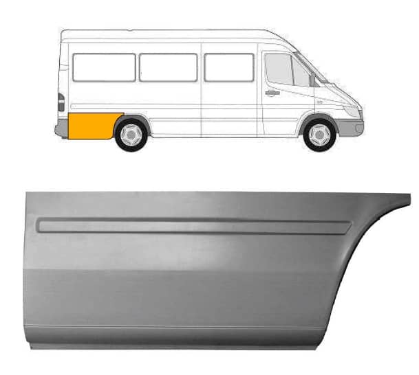 Ремчастина Металева Задня Права Mercedes-Benz Sprinter 1995-2000