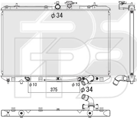 Радіатор Охолодження Toyota Highlander 2007-2010, 1604136060