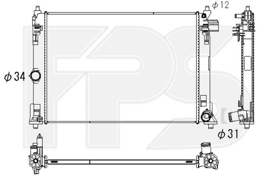 Радіатор Охолодження Toyota Yaris 2020+, 1640015620, 1640040230, 16400K0040