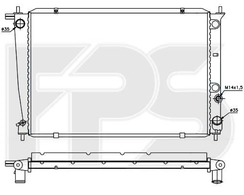 Радіатор Охолодження Hyundai H-1 1997-2005, 253104A010, 253104A100, 253104A110