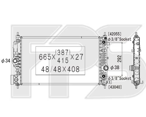 Радіатор охолодження CHEVROLET CRUZE 2015-2023