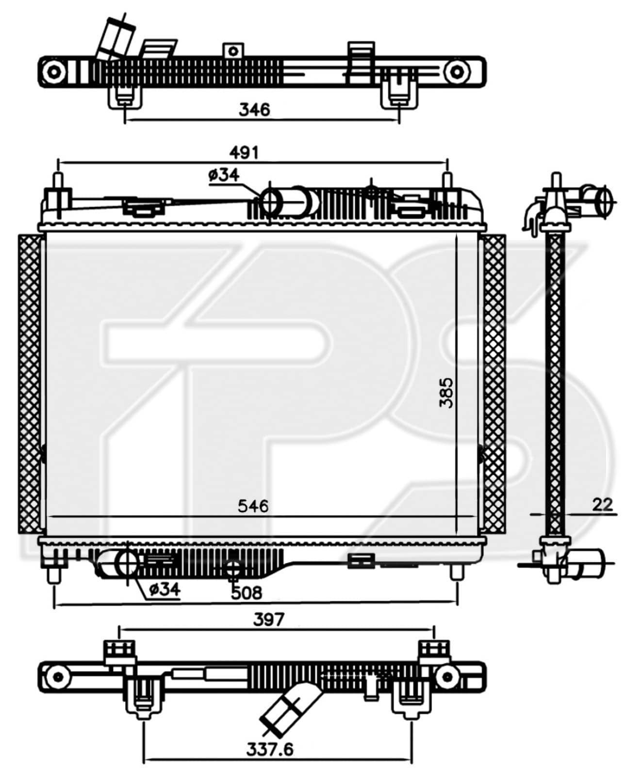Радіатор Охолодження Ford Ecosport 2013-2017, 2088142, 2088146, 2101532, 2101541, 2178100, 2372158, 2378985, 2545469, H1BG8005AB, H1BG8005AC, H1BG8005AD, H1BG8005AE, H1BG8005CB, H1BG8005CC, H1BG8005CD, H1BG8005DA
