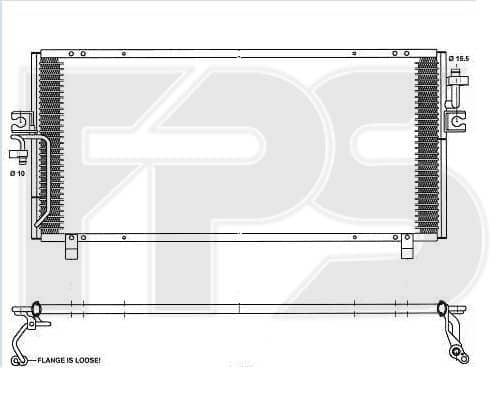 Радіатор кондиціонера Nissan Primera 1996-1999, 921102F000, 921102F005, 921109F500, 921109F510, 921109F515