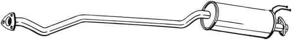 Глушник Посередені Honda Civic 2000-2005, 18220S6AJ02, 18220S6DE02
