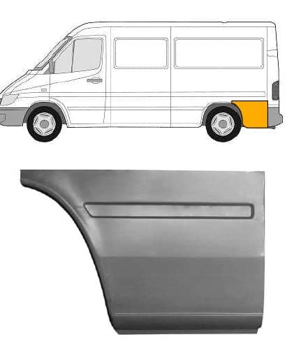 Ремчастина Металева Задня Ліва Mercedes-Benz Sprinter 1995-2000