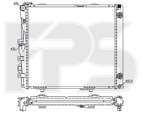 Радіатор Охолодження Mercedes-Benz 124 1984-1996, 1245001803, 1245002402, 1245002703, 1245002803, 1245008903, 1245009003, A1245002402, A1245002703, A1245002803, A1245008903, A1245009003