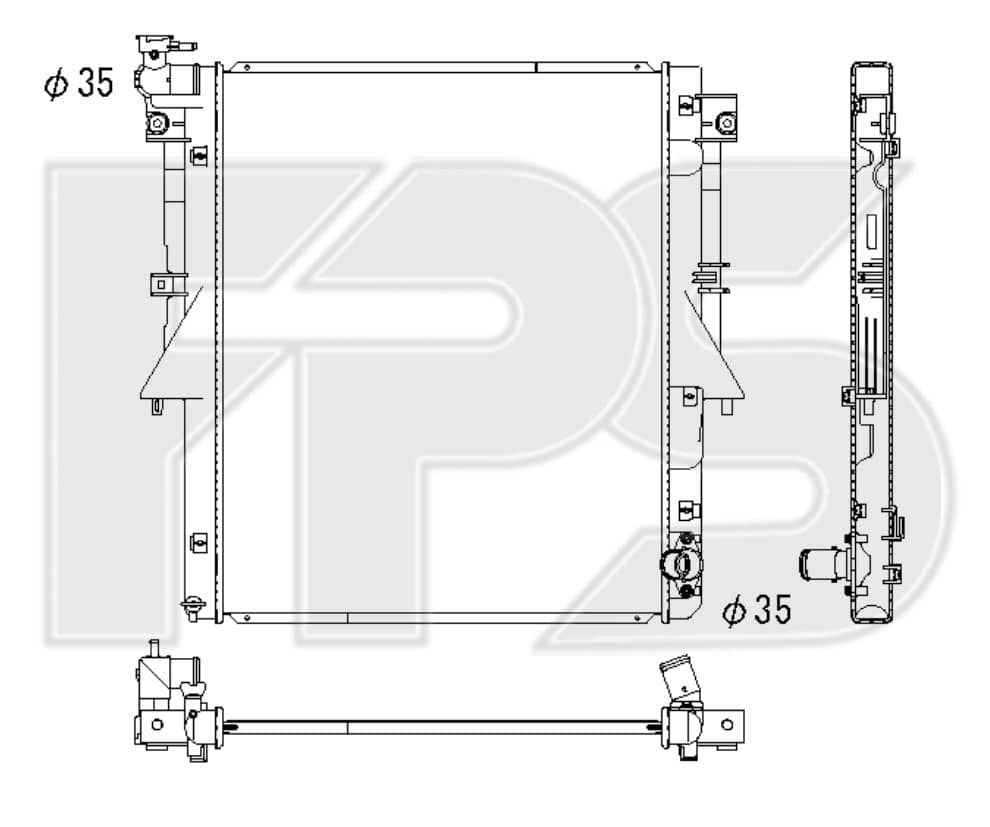 Радіатор Охолодження Mitsubishi L200 2018-2023, 1350A807, 6000605263