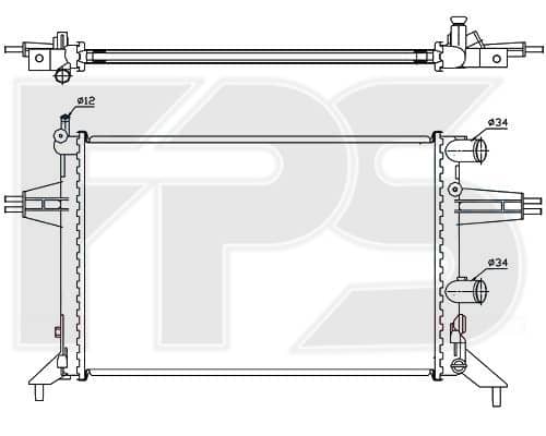Радіатор Охолодження Opel Astra 1998-2009, 1300186, 1300211, 1300408, 90570723, 9202491, 93174631