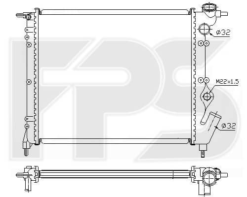 Радіатор Охолодження Renault R19 1992-1995, 7700786442, 7700810264, 7701047887