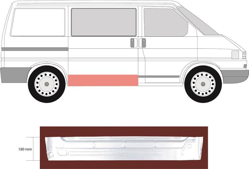 Ремчастина Металева Передня Права Volkswagen Transporter 1990-2003