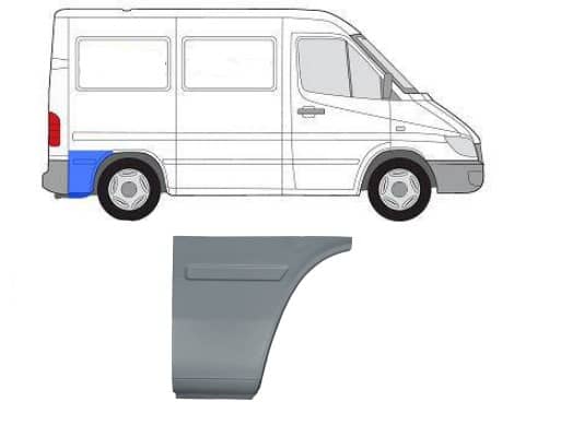 Ремчастина Металева Задня Права Mercedes-Benz Sprinter 1995-2000