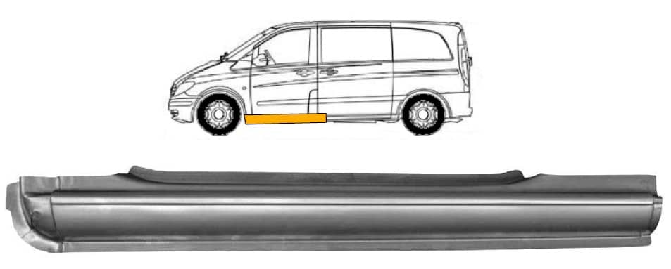 Ремчастина Металева Передня Права Mercedes-Benz Vito 2003-2010