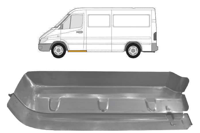 Ремчастина Металева Передня Права Mercedes-Benz Sprinter 1995-2000