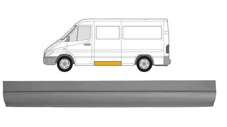 Ремчастина Металева Посередені Ліва Mercedes-Benz Sprinter 1995-2000