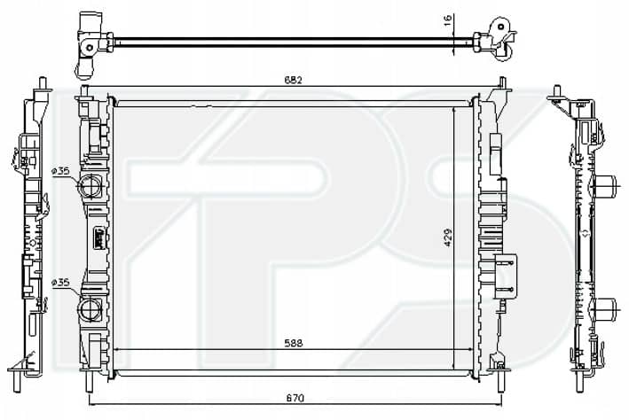 Радіатор Охолодження Nissan Qashqai 2006-2009, 21400JD000, 21400JD00C