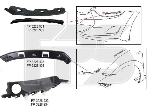Кріплення Бампера Передня Права Hyundai Elantra 2011-2014
