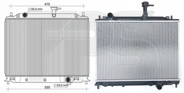 Радіатор Охолодження Hyundai Accent 2006-2010, 253101E300, 253101E301, 253101E350, 253101E351