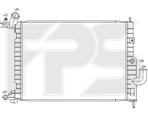 Радіатор Охолодження Opel Vectra 1995-1999, 1300163, 1300184, 1300218, 52464649, 52479103, 52488365