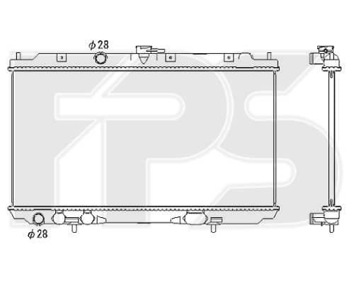 Радіатор Охолодження Nissan Almera 2000-2002, 214104M400, 214104M407, 21410BM400, 21410BM402