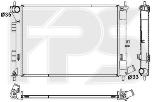 Радіатор Охолодження Hyundai Elantra 2011-2014, 253103X010, 253103X011, 253103X051