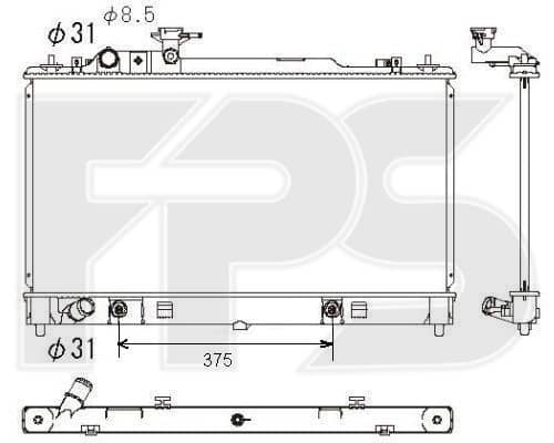Радіатор Охолодження Mazda 6 2002-2008, LFH115200B, LFH115200C, LFH415200A, LFH415200B
