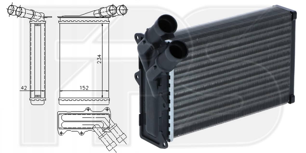 Радіатор Пічки Citroen Berlingo 1997-2002, 644878, 644881, 6448C8, 648878, 6488C8, 96103384, 96103388