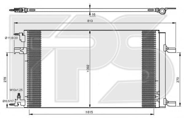 Радіатор кондиціонера Opel Zafira 2011-2016, 13267649, 13325032, 13377763, 23333680, 13397302, 1850135, 1850220, 1850270, 1850753, 39010914, 39074865, 1850755, 93140128
