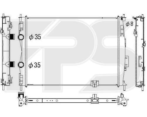 Радіатор Охолодження Nissan Qashqai 2006-2009, 21400JD90B, 21400JD90E, 21410JD90B