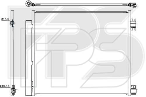 Радіатор кондиціонера Nissan Qashqai 2021-2024, 921004BE0A, 921004BE0B, 921004EA0A, 921006951R, 921009251R, 9211000Q0A, 9211000Q0E, K21004BE0B