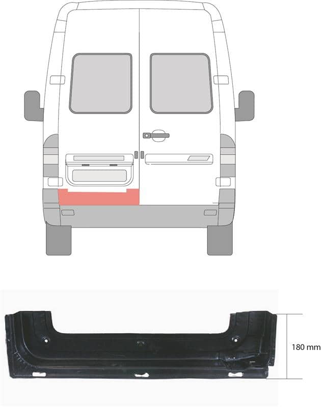 Ремчастина Металева Задня Права Mercedes-Benz Sprinter 1995-2000
