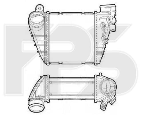Радіатор Наддуву Skoda Octavia 1997-2000, 1J0145803S, 1J0145803T