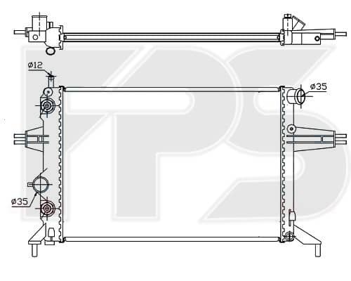 Радіатор Охолодження Opel Astra 1998-2009, 009202496, 1300187, 1300213, 56001321, 90570725, 90570726, 90770725, 90770726, 9202493