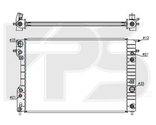 Радіатор Охолодження Opel Omega 1994-1999, 1302110, 52463049, 52463050, 52482600, 6302006