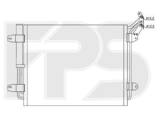 Радіатор кондиціонера Volkswagen Tiguan 2007-2011, 5N0820411C, 5N0820411D, 5N0820411E