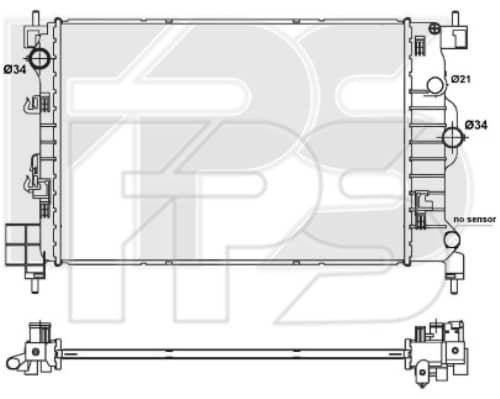Радіатор охолодження CHEVROLET AVEO 2011-2016