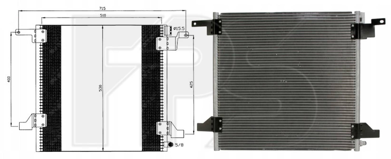 Радіатор кондиціонера Mercedes-Benz Ml-Class 1997-2005, 1638300070, A1638300070