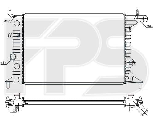 Радіатор Охолодження Opel Vectra 1995-1999, 90499822, 90528302