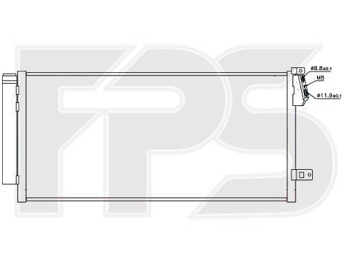 Радіатор кондиціонера Fiat Doblo 2010-2015, 1850226, 51838048, 51937924, 95510682, 95515037, 1850282