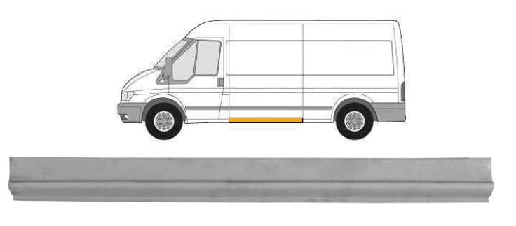 Ремчастина Металева Посередені Ліва Ford Transit 2000-2006
