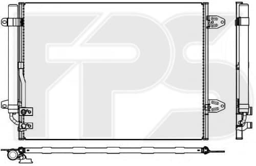 Радіатор кондиціонера Volkswagen Passat 2011-2015, 3C0820411, 3C0820411C, 3C0820411E, 3C0820411G, 3C0820411J