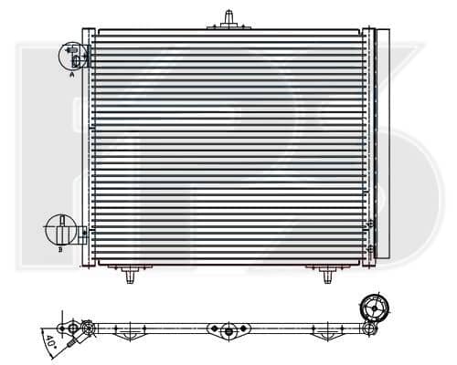 Радіатор кондиціонера Citroen C2 2003-2009, 3640050, 6455AL, 6455C2, 6455CZ, 6455EL, 6455ET, 6455HA, 6455HH, 6455JF, 9655009380, 9683036480, E163362, 96530359