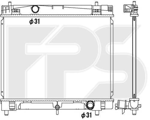 Радіатор Охолодження Toyota Yaris 2006-2011, 164000M060, 1640021270, 1640021380, 1640021381