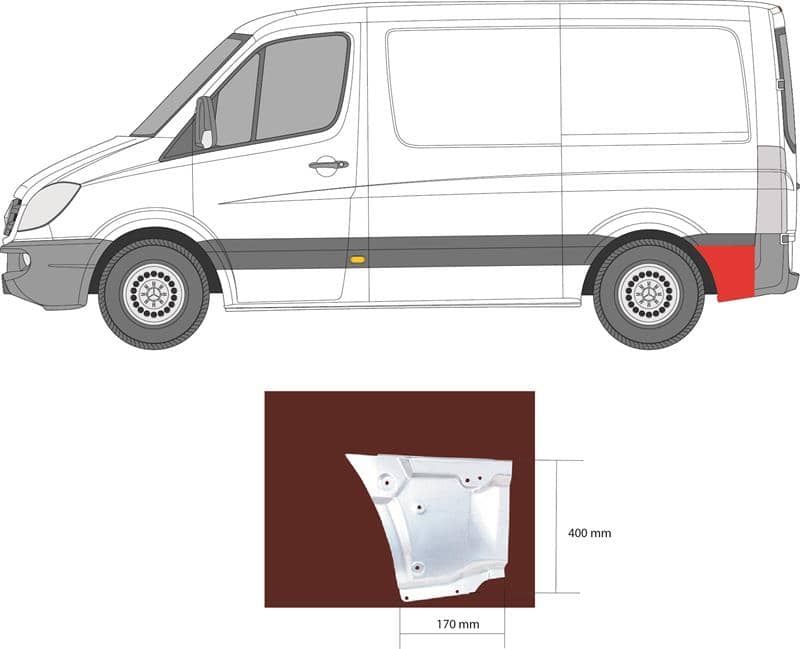 Ремчастина Металева Задня Ліва Mercedes-Benz Sprinter 2006-2013, 9066375809, A906 637 5809, 2E1 810 393