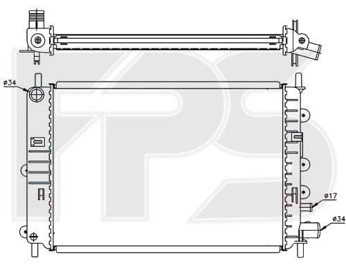 Радіатор Охолодження Ford Escort / Orion 1990-1995, 1664043, 1664051, 1664072, 1664073, 1664633, 1664634, 1668298, 1668905, 1671822, 6559624, 6562900, 6616483, 6616484, 6912233, 6912234, 6912237, 92AB8005DD, 92AB8005ED, 92AB8005FA, 92AB8005FB, 92AB8005FC, 92AB8005FD, 92AB8005SD, ME92AB8005ED, R92AB8005SC, R92AB8005SD