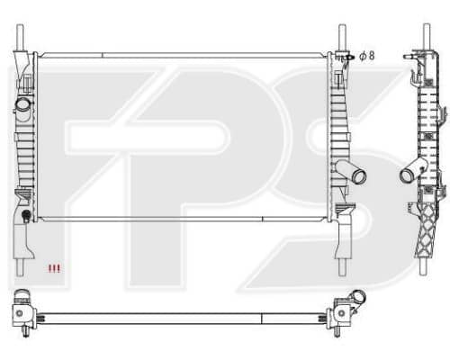Радіатор Охолодження Ford Transit 2006-2013, 1370865, 1371296, 1383315, 6C118005AB, 6C118005AC, 6C118005AD