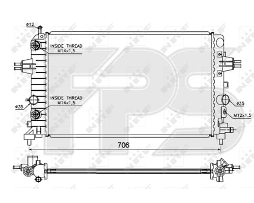 Радіатор Охолодження Opel Astra 2003-2014, 1300285, 13170111