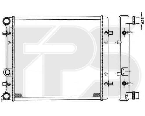 Радіатор Охолодження Seat Toledo 2005-2009, 1J0121253AM, 1J0121253G, 1J0121253K, 1JO121253G, 1JO121253K