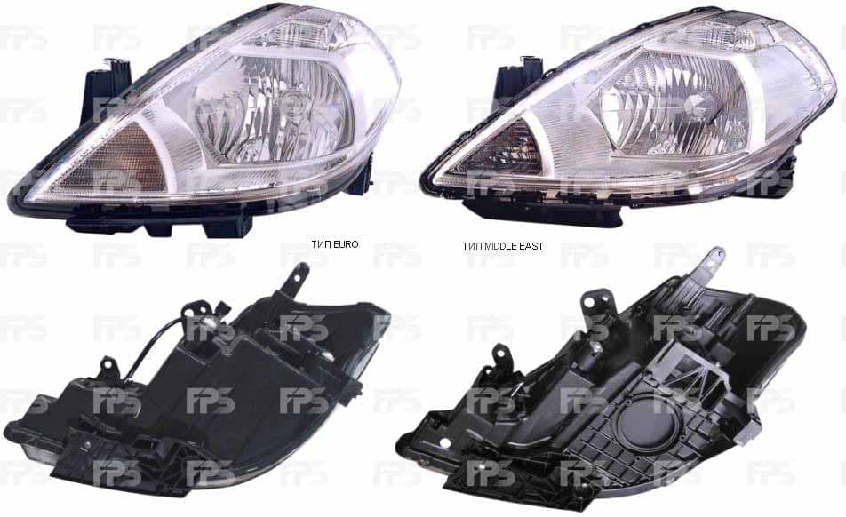 Фара Передня Передня Ліва Nissan Tiida 2005-2012, 26060EM00A
